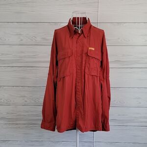 Columbia GRT Men's Red Outdoor Button Down Shirt Size L